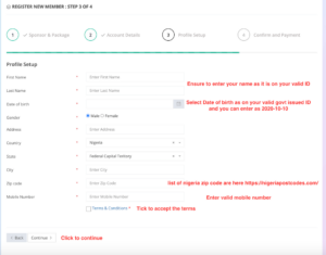 DGM Registration Profile